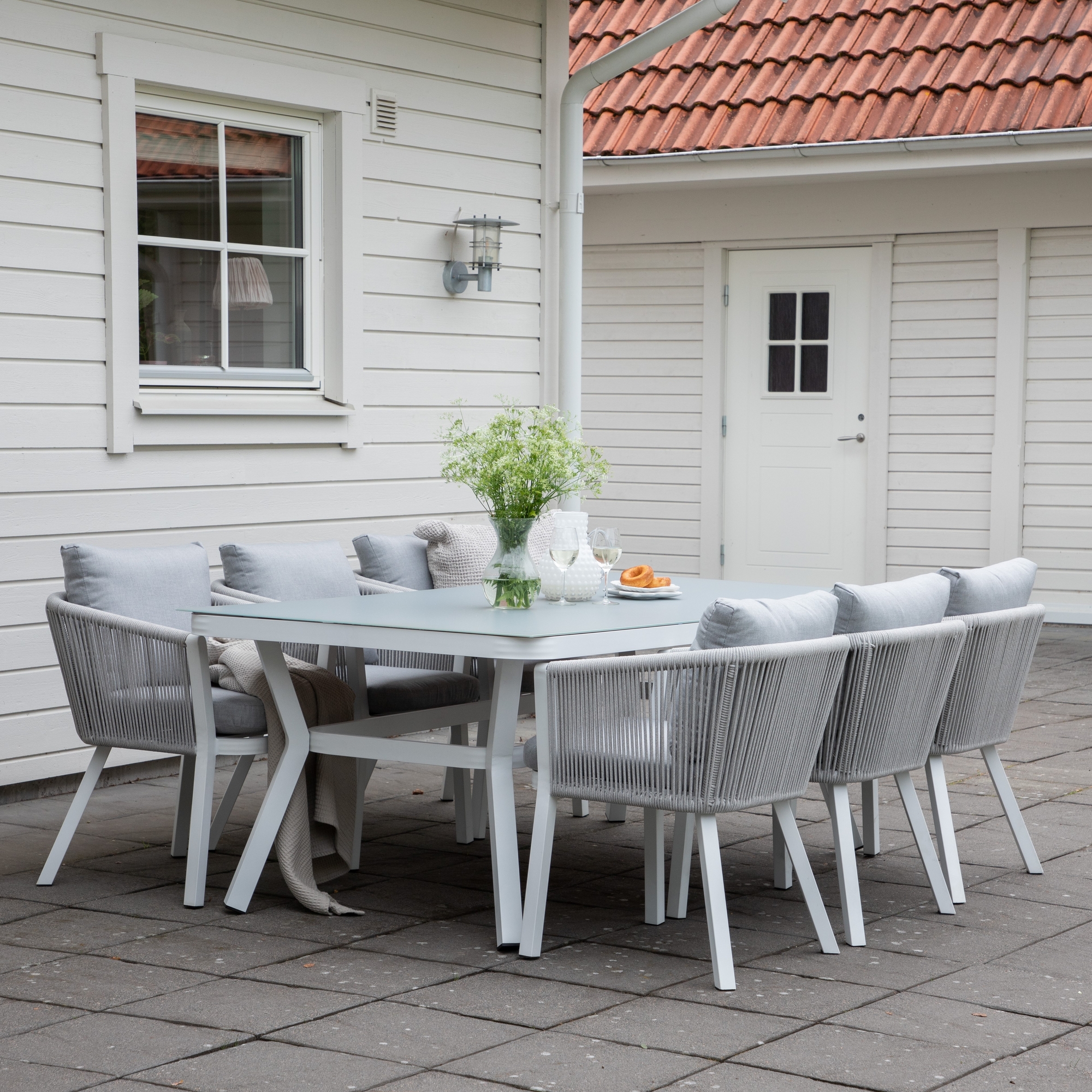 Virya Esstisch 200 x 100 cm - Grau/Wei�