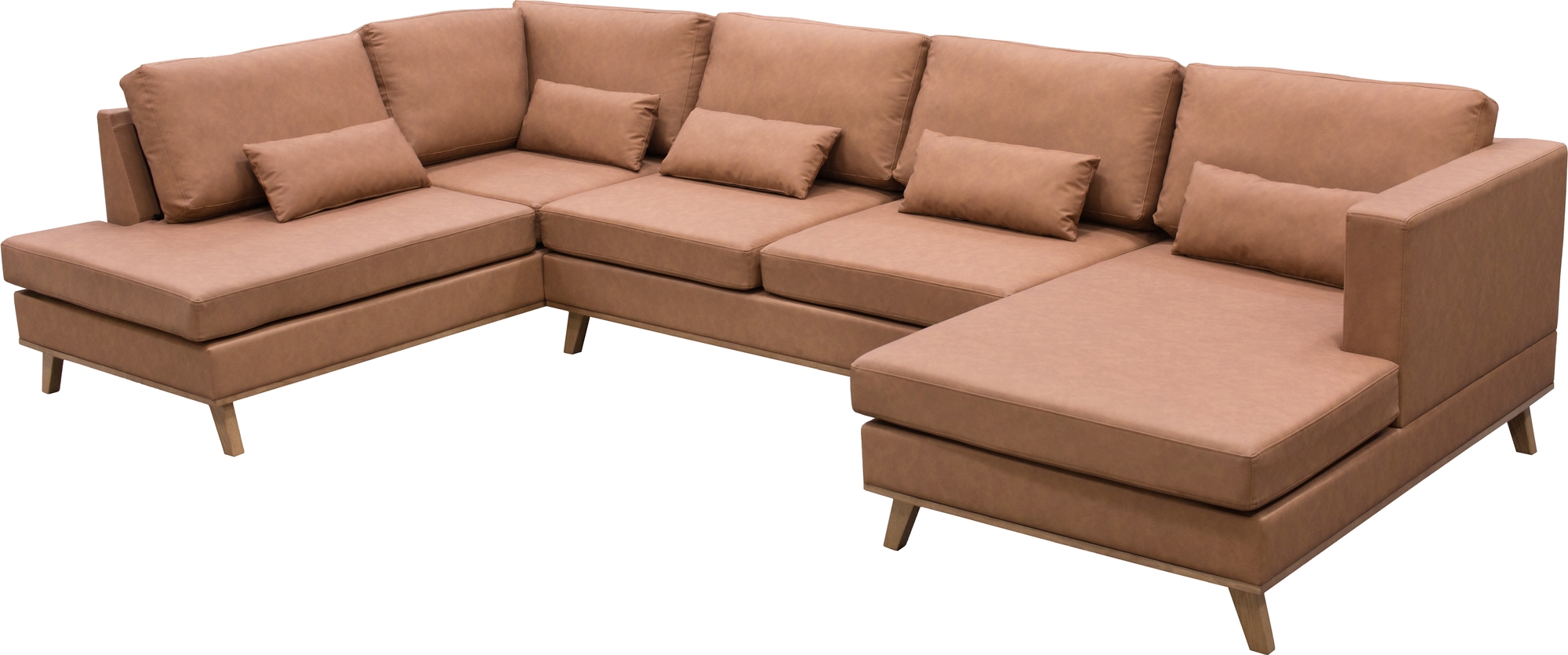Ranger U-f�rmiges Sofa mit offenem Ende links - Leder Cognac