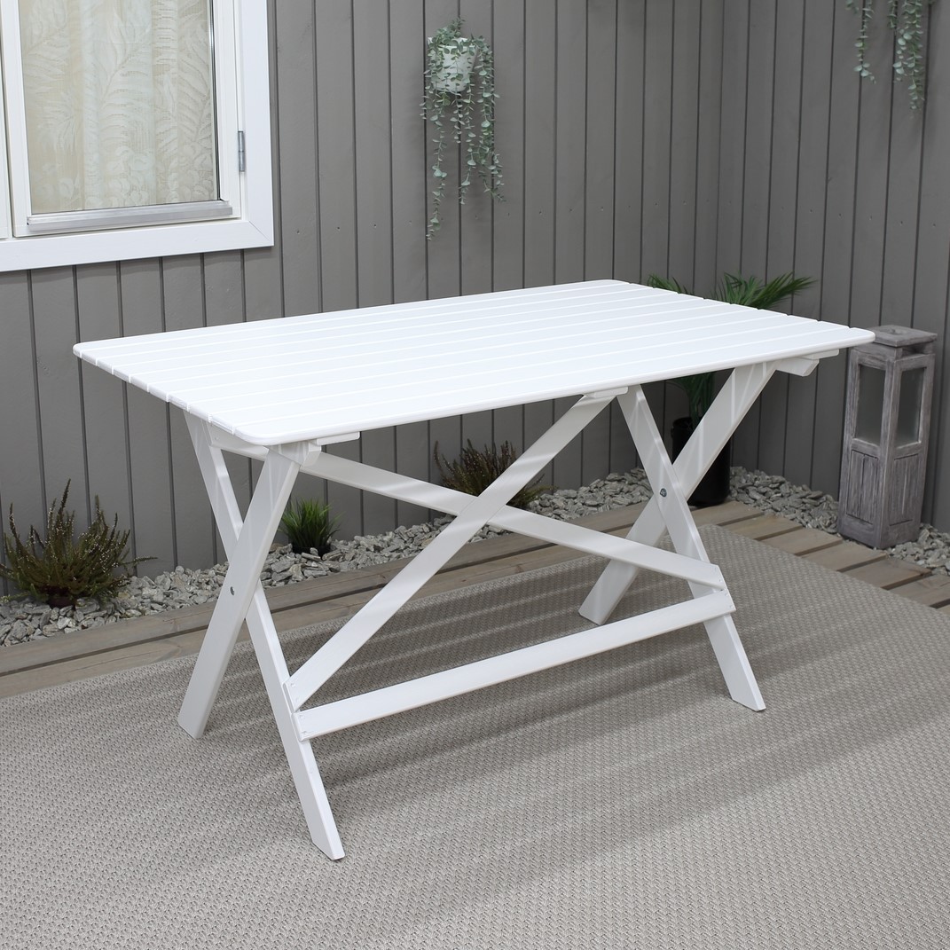 Hav�ng / Knohult Esstisch 125 cm - Wei� + M�belreinigung