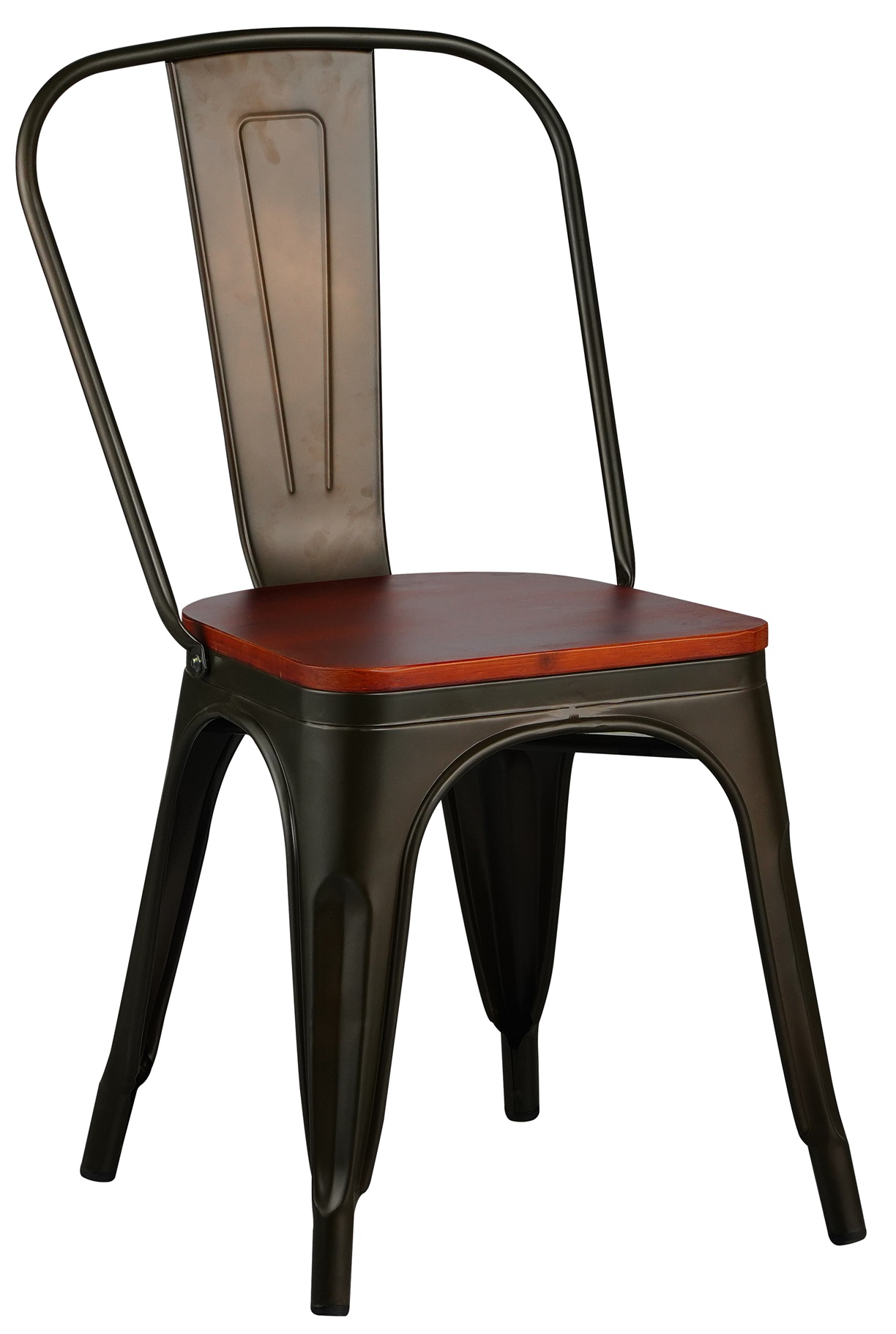 Esszimmerstuhl Industry Ingo aus Blech - Gunsmoke / Sitz aus lackiertem Holz + M�belf��e