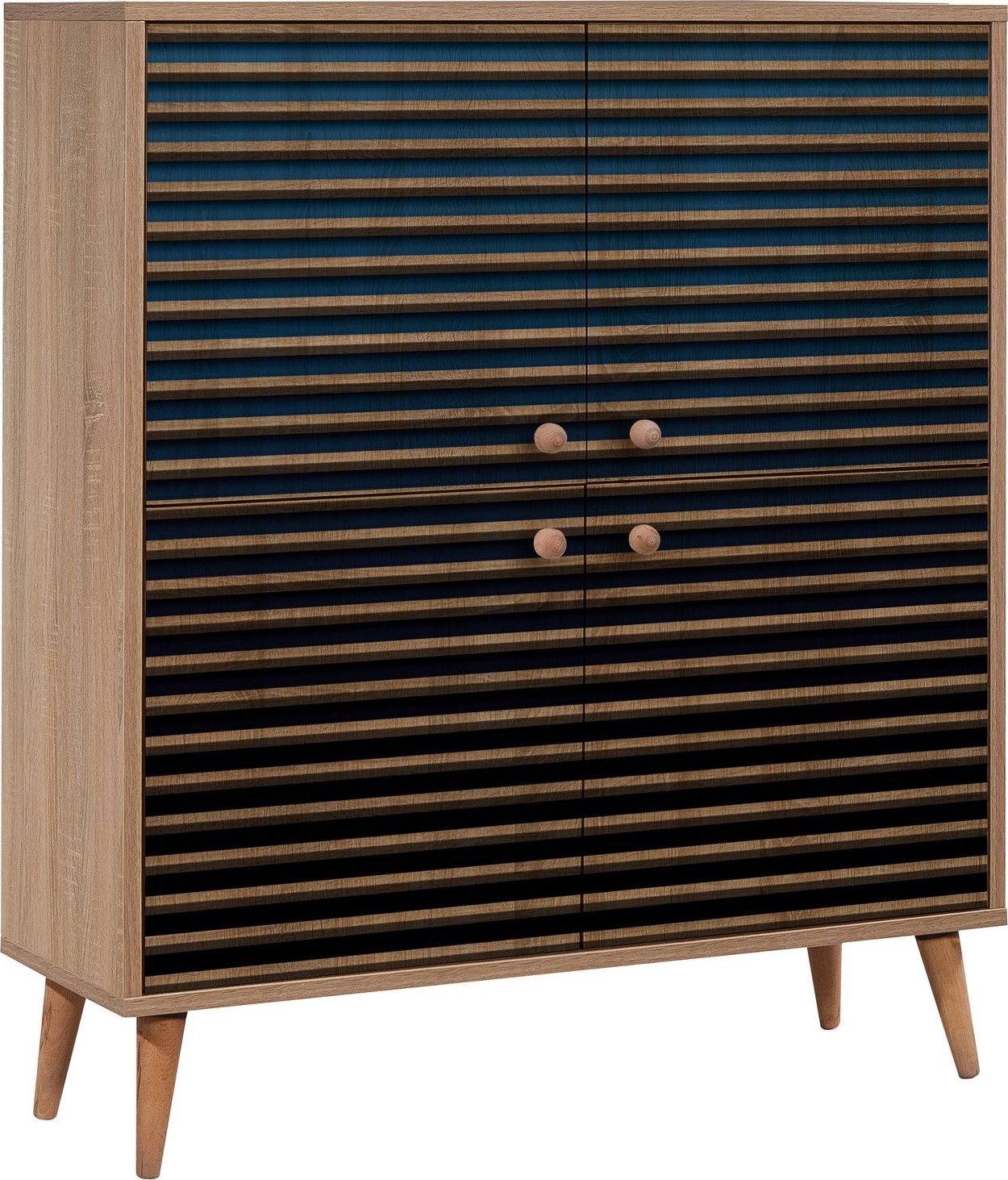 Multilux Schrank - Sonoma Eiche/schwarz