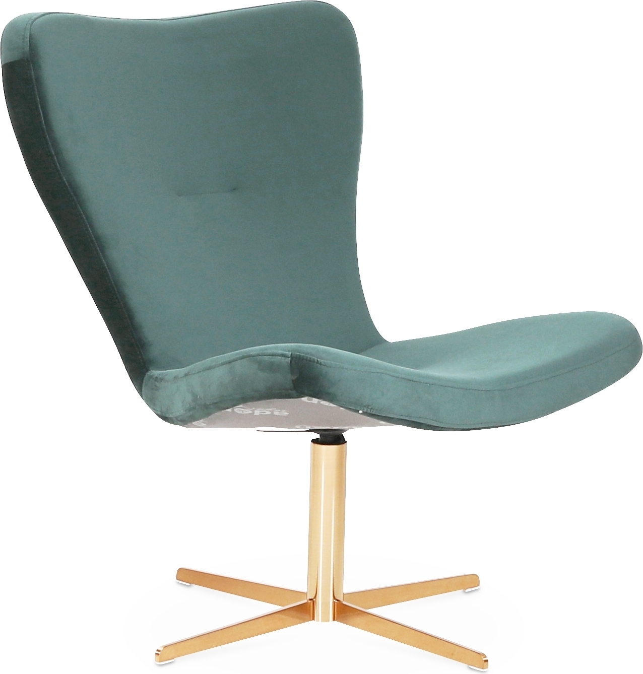 Tulpan-Designsessel aus gr�nem Samt mit Messingfu�