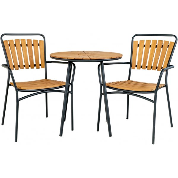 Cleveland runder Esstisch Ø70 cm - Teak/Schwarz Cleveland runder Esstisch Ø70 cm - Teak/Schwarz