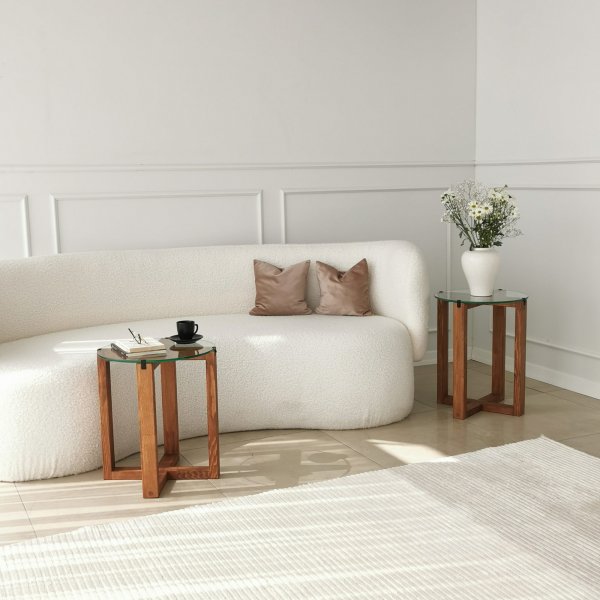 Amalfi Beistelltisch 40/40 cm - Nussbaum