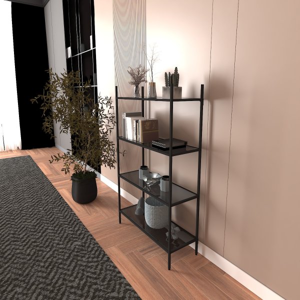 Marta B�cherregal - Schwarz/Rauchglas