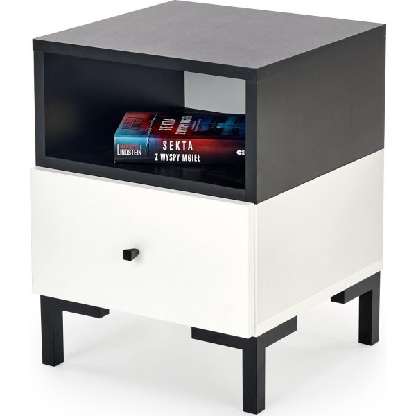 Chantelle Nachttisch - Weiß/Schwarz Chantelle Nachttisch - Weiß/Schwarz