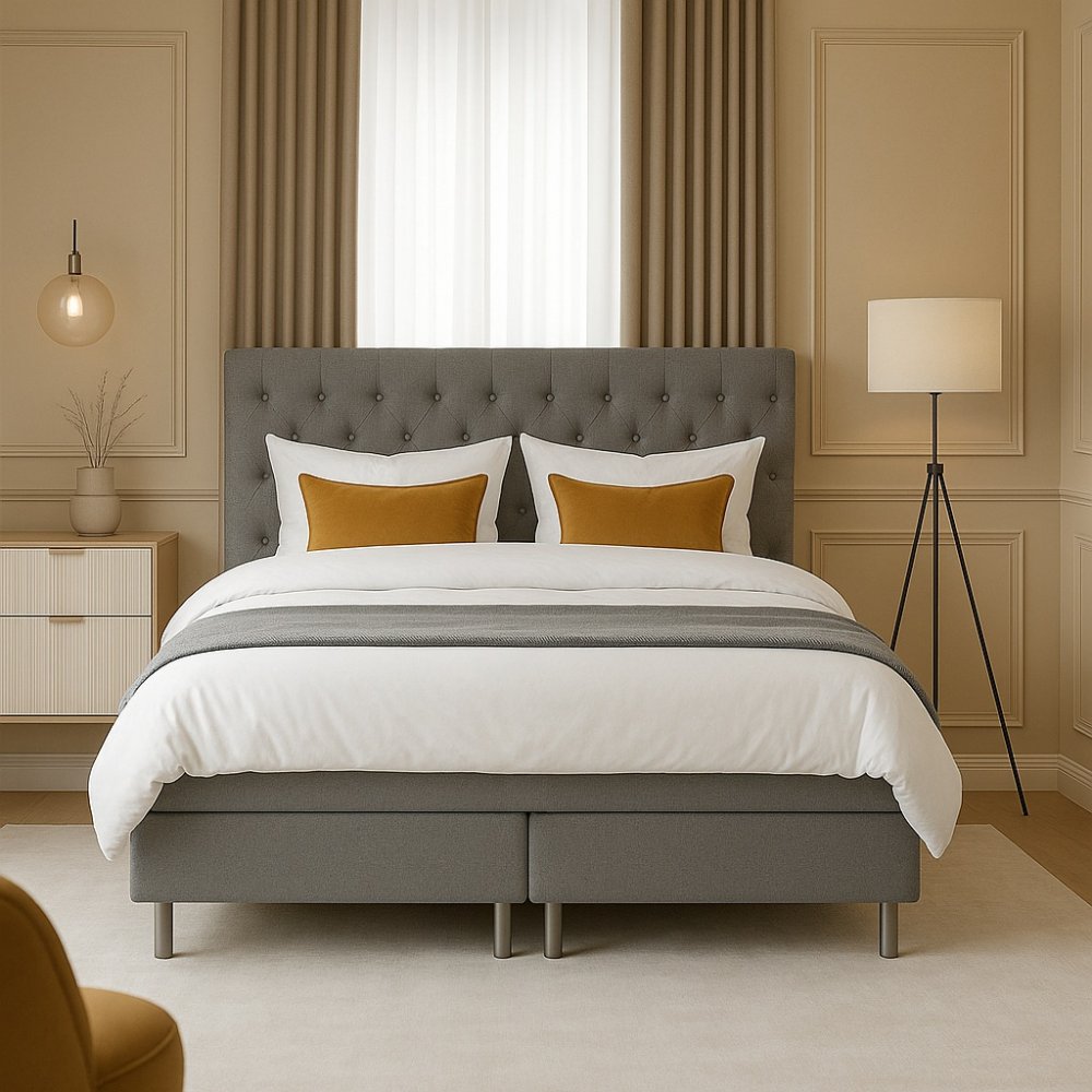 Hilton Continentalbett 180 cm x 200 cm - Ohne Kopfteil, Ohne Matratzenbezug - Boxspringbetten, Betten