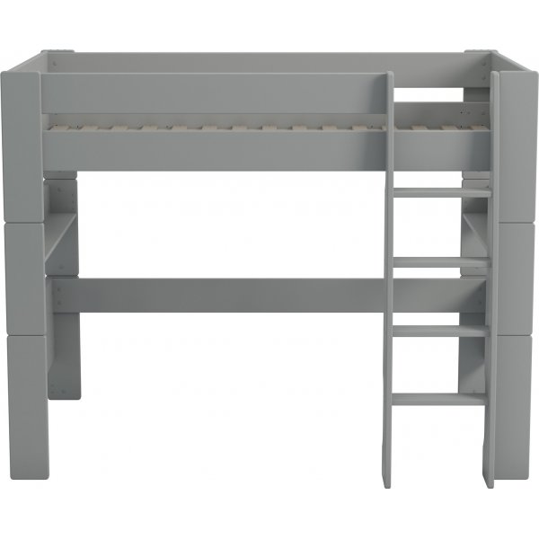 Hochbett fr Kinder 90 x 200 cm - Grau