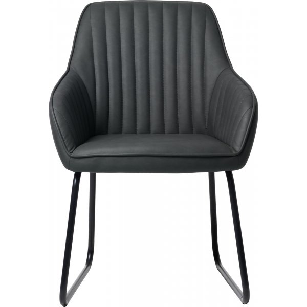 Block\\\'s Stuhl aus grauem PU mit Metallgestell Block\\\'s Stuhl aus grauem PU mit Metallgestell