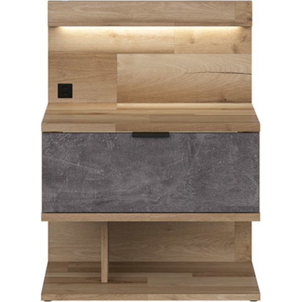 Arica Nachttisch rechts - Eiche/grau Arica Nachttisch rechts - Eiche/grau
