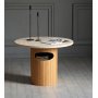 Arto runder Couchtisch Hhe 60 cm - Eiche / Travertin