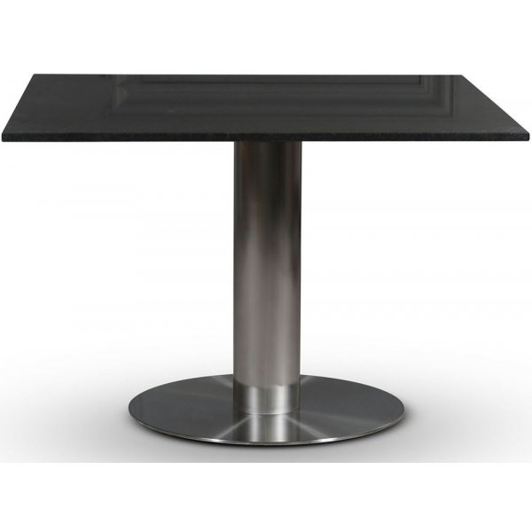 SOHO Esstisch 90x90 cm - Gebrstetes Aluminium / Schwarzer Granit