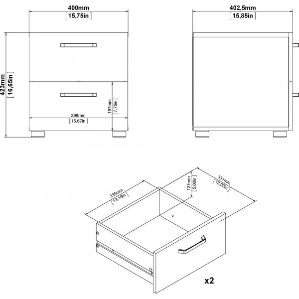 Dallas Nachttisch - Dunkelbraun Dallas Nachttisch - Dunkelbraun
