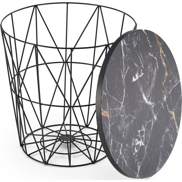 Harissa Couchtisch Ø42 cm - Schwarzer Marmor/Schwarz Harissa Couchtisch Ø42 cm - Schwarzer Marmor/Schwarz