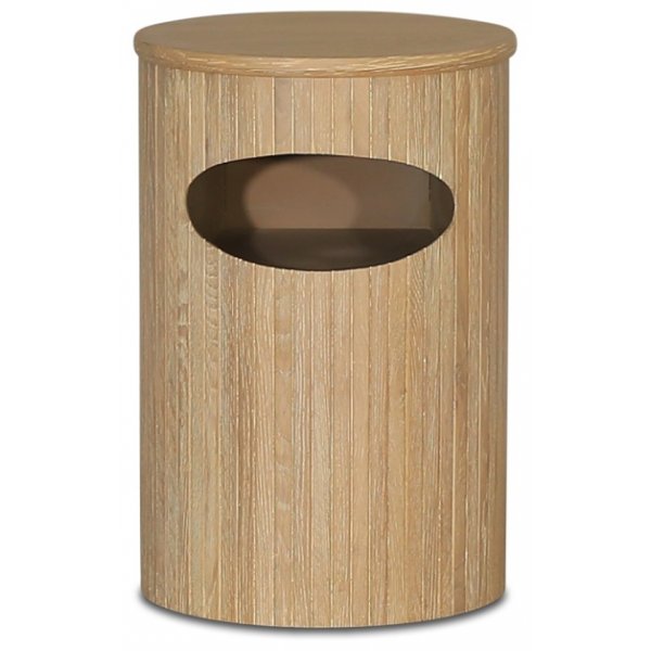 Nova runder Nachttisch mit Stauraum - Whitewash + Mbelfe