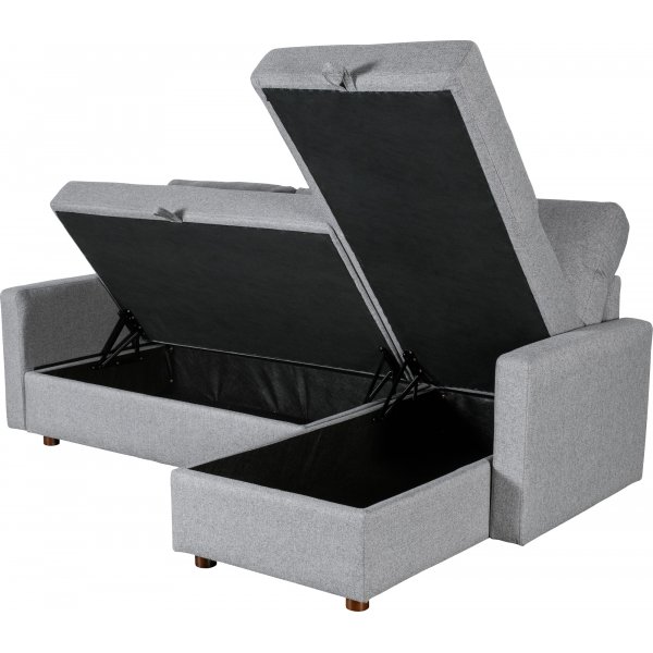 Schlafsofa mit Stauraum grau - Cleo + Fleckentferner fr Mbel