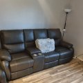 Kundenbild Enjoy Hollywood Reclinersofa (Kinosofa) - 3-Sitzer (elektrisch) aus grauem Kunstleder (Modell H)