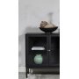 Cliff Sideboard mit 3 Tren - Schwarz/ Klarglas