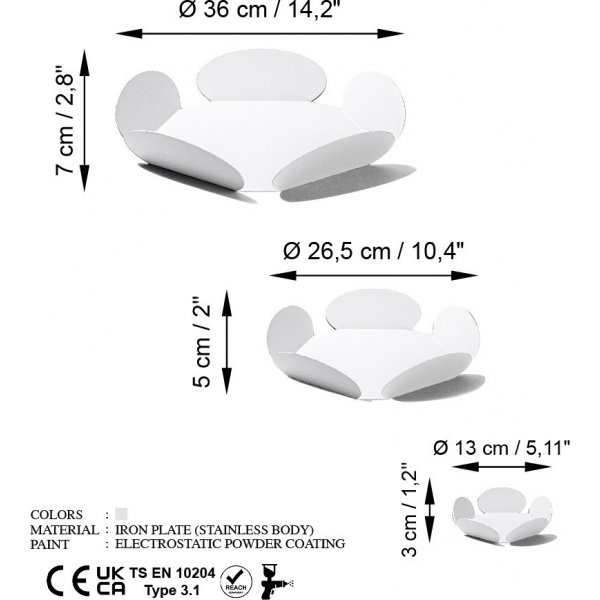 Rhodes Dekoschale - Weiß Rhodes Dekoschale - Weiß