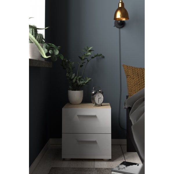 Pepe Nachttisch - Eiche/weiß Pepe Nachttisch - Eiche/weiß