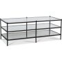 Tiffany Inca Couchtisch - schwarz / Glasscheibe