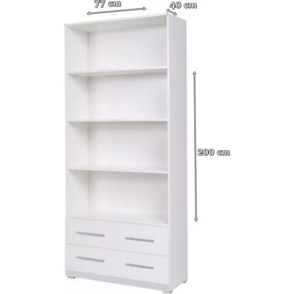Abdel B�cherregal mit Schubladen - Wei�
