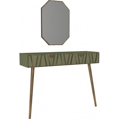 Forest Relief Tisch mit Spiegel 120x 35 cm - Nussbaum/Dunkelgrn