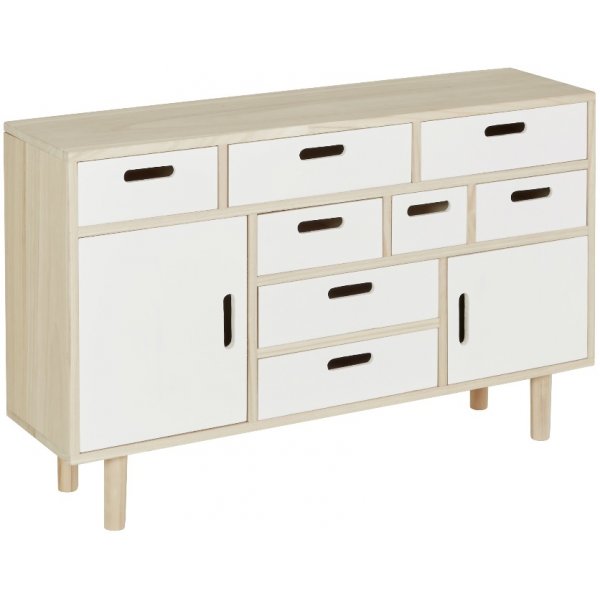 Tindra Anrichte 95 cm - wei /Helles Holz