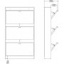 Schuhschrank mit 3 Fchern - Wei