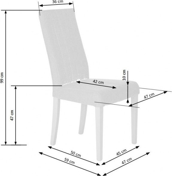 Heather Esszimmerstuhl - Beiger Samt/Buche