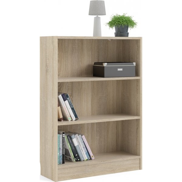 Einfaches niedriges und breites B�cherregal - Eiche