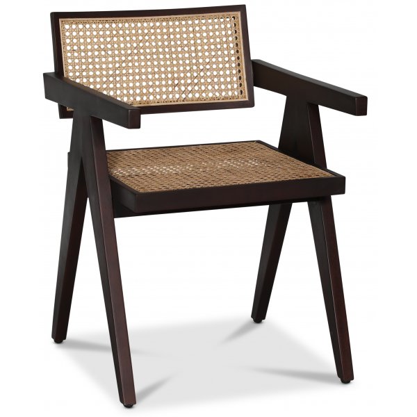 Strmsberg Gestellstuhl - Braunes Mahagoni/Rattan