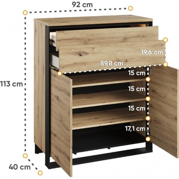 Quant Kommode - Artisan Eiche/Schwarz Quant Kommode - Artisan Eiche/Schwarz