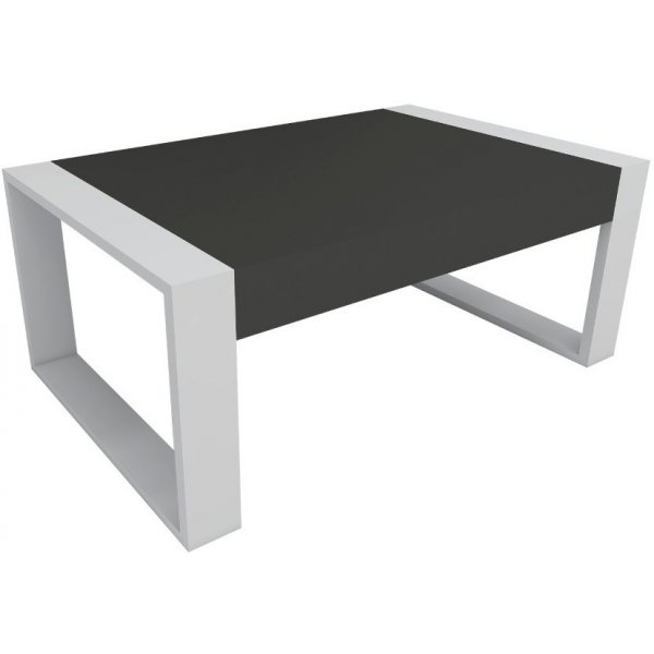 Retro Couchtisch 90 x 50 cm - Wei/Anthrazit