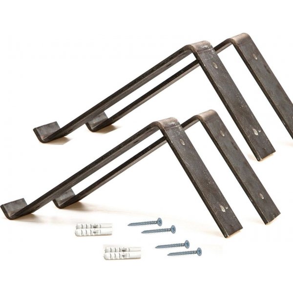 Lamba Wandregal 5 - Schwarz/Walnuss