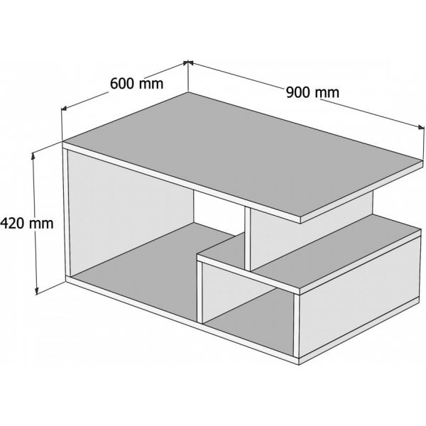 Arte Couchtisch 90 x 42 cm - Wei