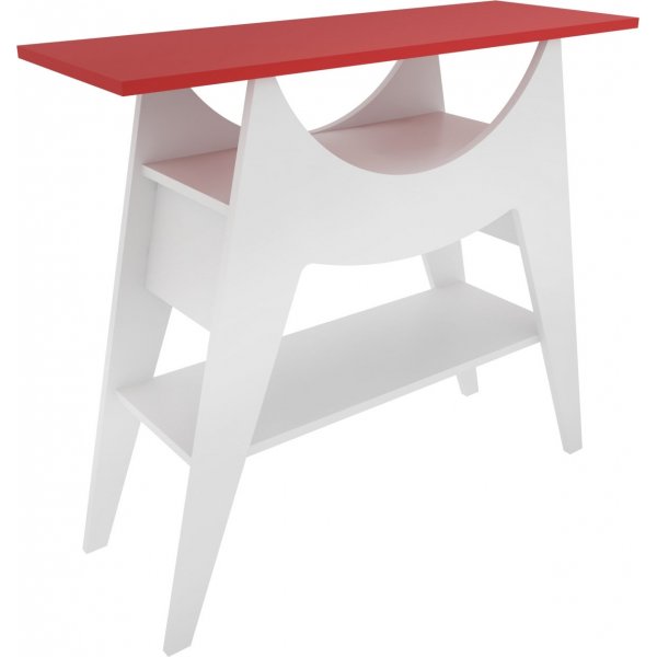 Ese Beistelltisch 100 x 35 cm - Wei/Rot
