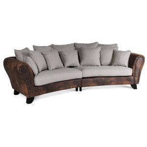 Western 4-Sitzer gebogenes Sofa - Vintage / Beige + Fleckentferner fr Mbel