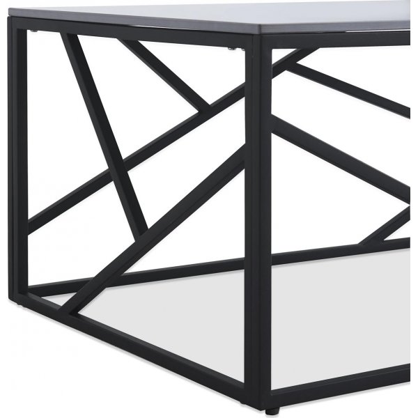 Kosmos Couchtisch 120 x 60 cm - Grauer Marmor/Schwarz