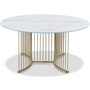 Tiffany Falcon Couchtisch - Messing / Weies Marmorglas