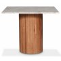Decibel runder Esstisch 90x90 cm - Nussbaum / Beige Marmor