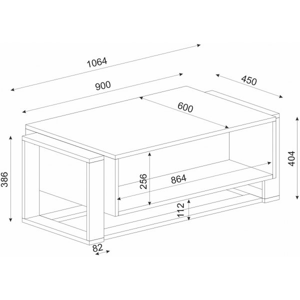 Bianco Couchtisch 106,4 x 60 cm - Wei/Gold