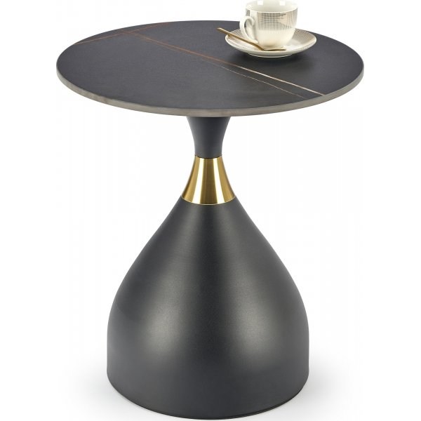 Scalita Couchtisch Ø50 cm - Schwarzer Marmor/Schwarz/Gold Scalita Couchtisch Ø50 cm - Schwarzer Marmor/Schwarz/Gold