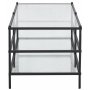 Tiffany Inca Couchtisch - schwarz / Glasscheibe