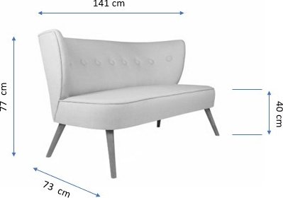 Bienville 2-Sitzer-Sofa - Grau