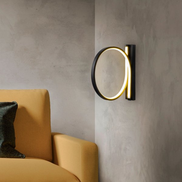 Haldur Wandleuchte Schleife - Schwarz