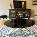 Kundenbild Schwarze Glasbild mit Marmormuster - 90x48 cm