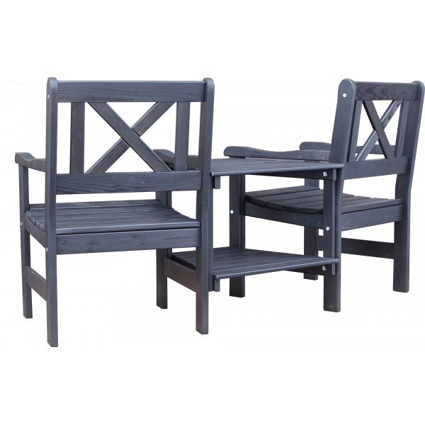 Europa Gartenmöbel - Loveseat - Schwarz Europa Gartenmöbel - Loveseat - Schwarz