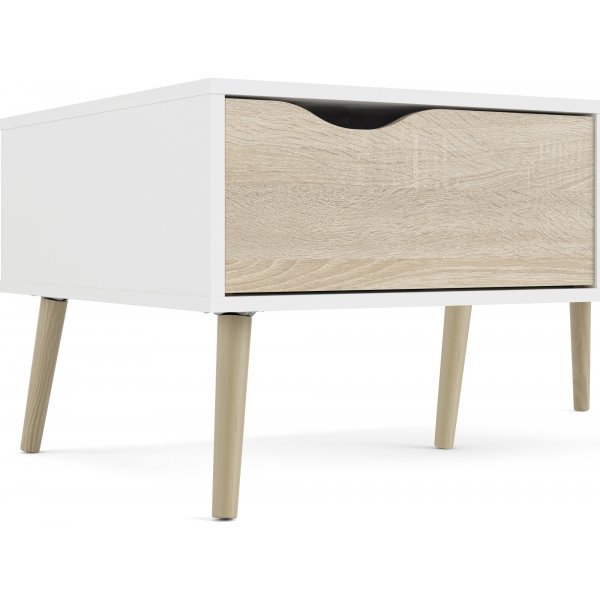 Oslo Couchtisch 99 x 39 cm - Wei/Eiche