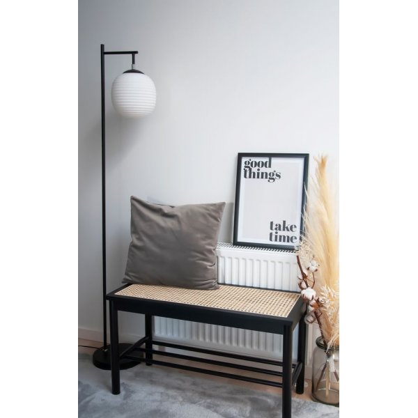 Rille Stehleuchte - Schwarz/Opalwei�